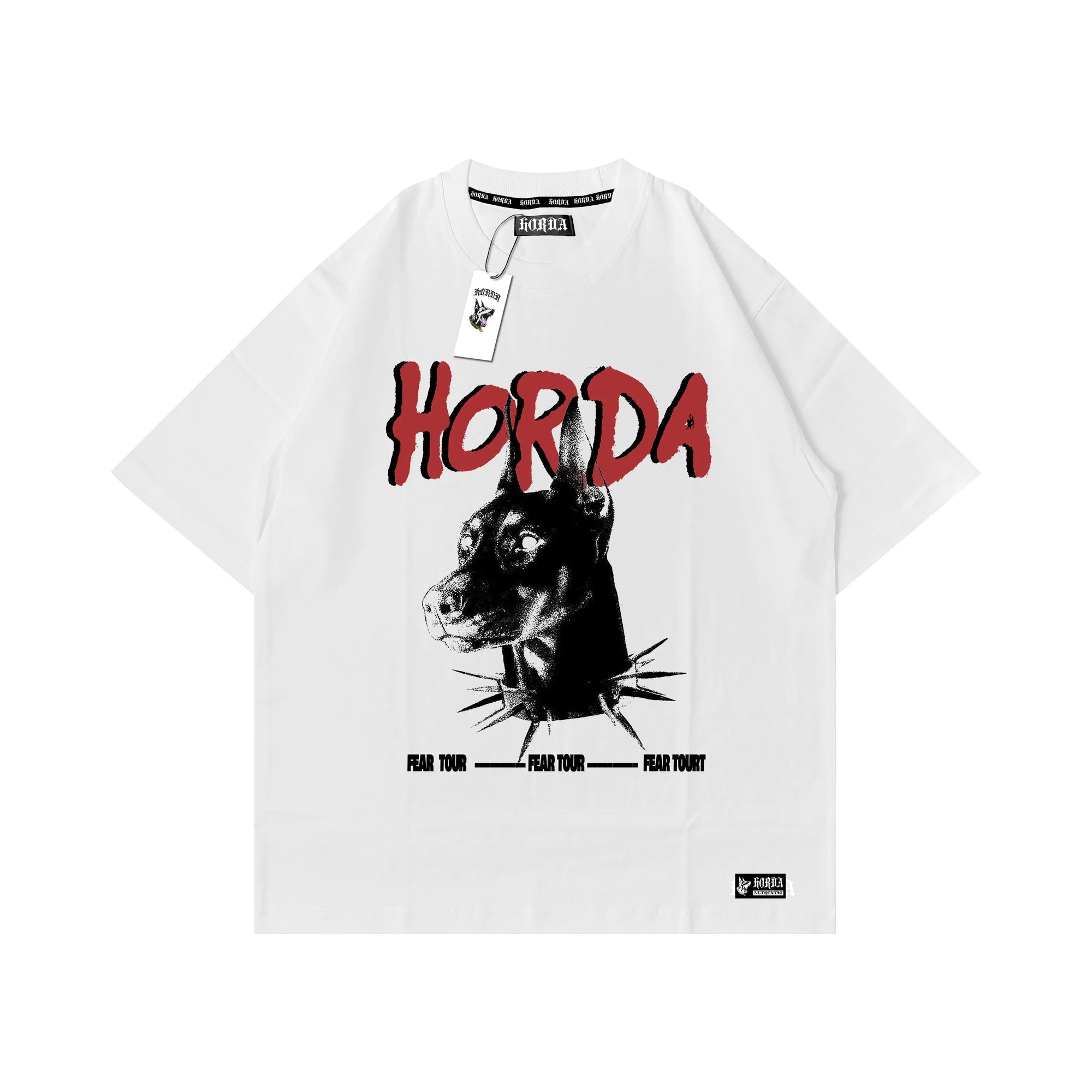 Boxy fit t-shirt 100% Cotone Collar Spikes Horda Brand Streetwear