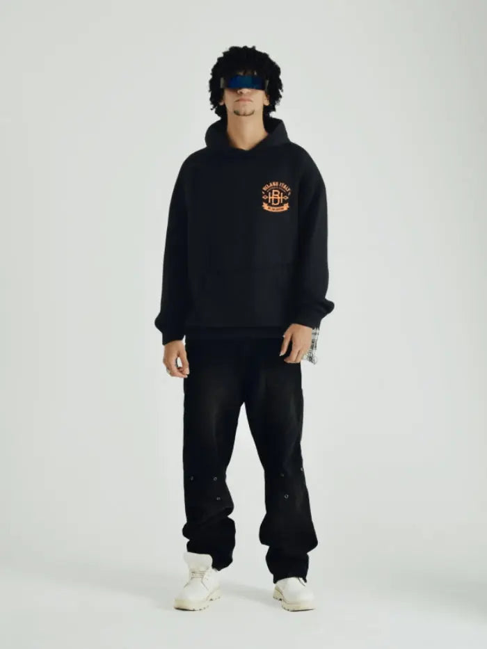 HORDA Felpa Streetwear 380g – Fit Boxy e Tessuto Italiano Premium - Basic College Horda Brand Streetwear