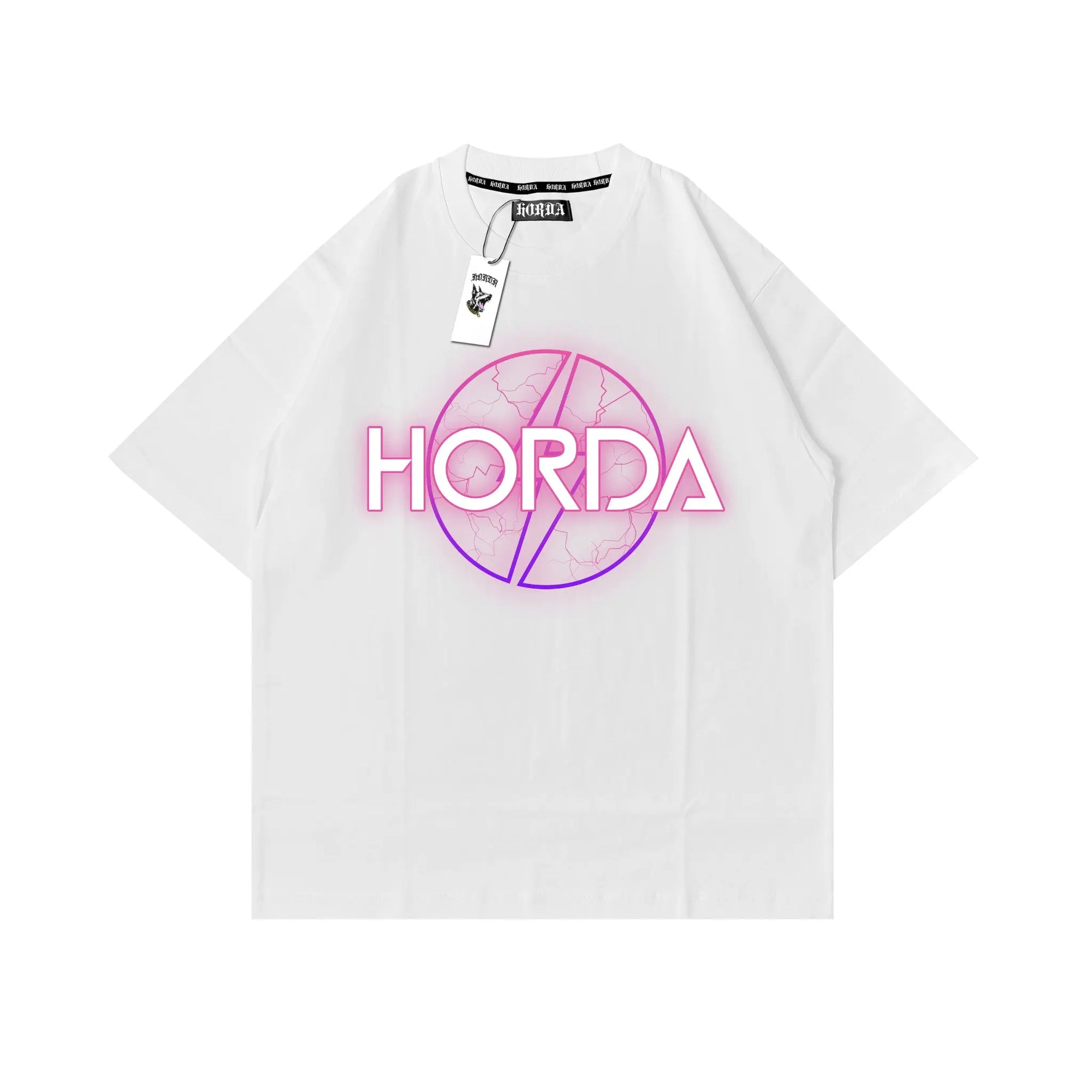 Y2K T shirt 100% Cotone Fucsia Horda Brand Streetwear