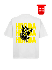 White 100% Cotton Boxy Fit Horda X3 T-shirt