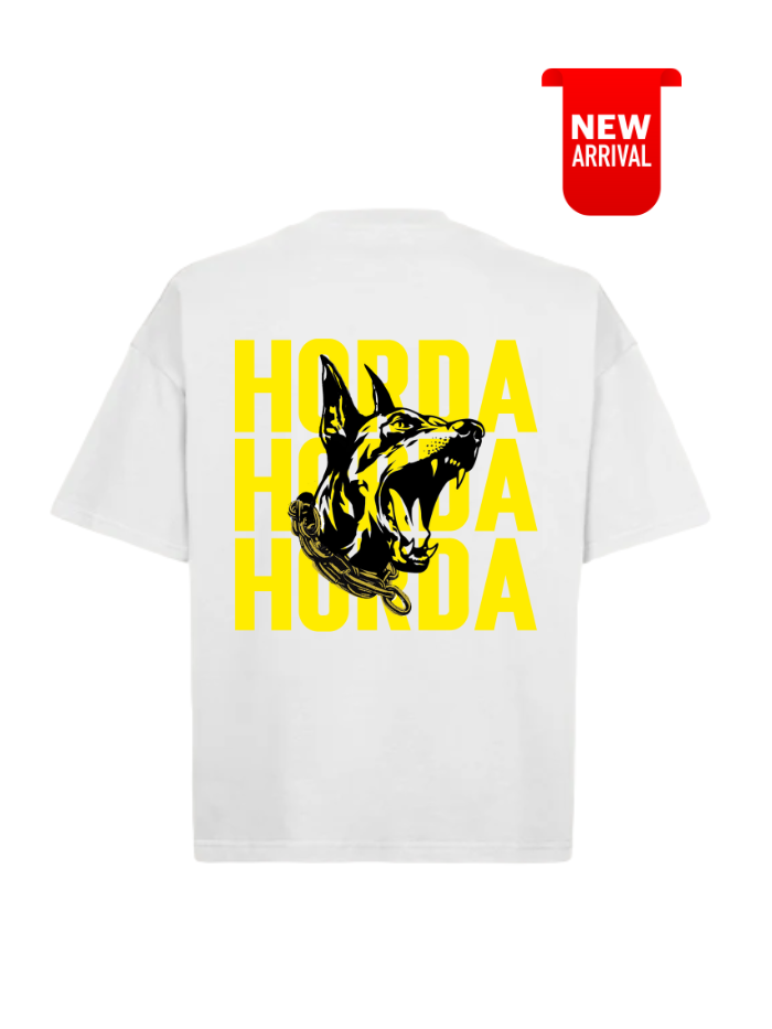 Horda X3 – Weißes T-Shirt mit kastiger Passform, 100 % Baumwolle