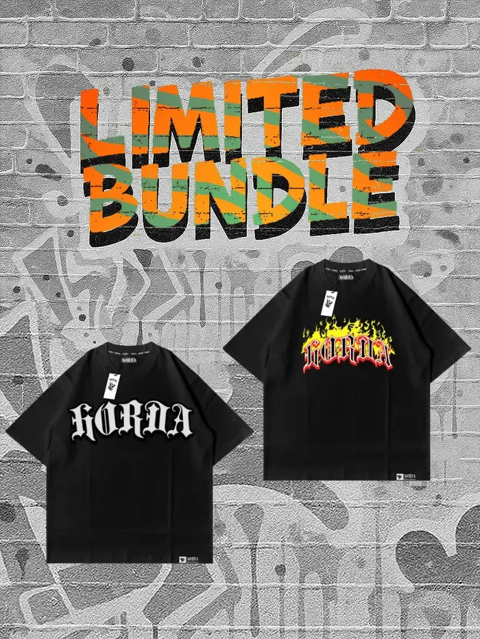 T-shirt Bundle Tee Gotic & Tee Flame Horda Brand Streetwear