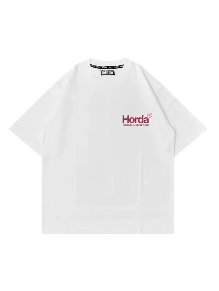 ANXIETY - T-Shirt Bianca Boxy Fit 100% Cotone Made in Italy Horda Brand