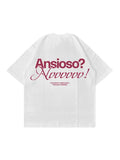 ANXIETY - T-Shirt Bianca Boxy Fit 100% Cotone Made in Italy Horda Brand