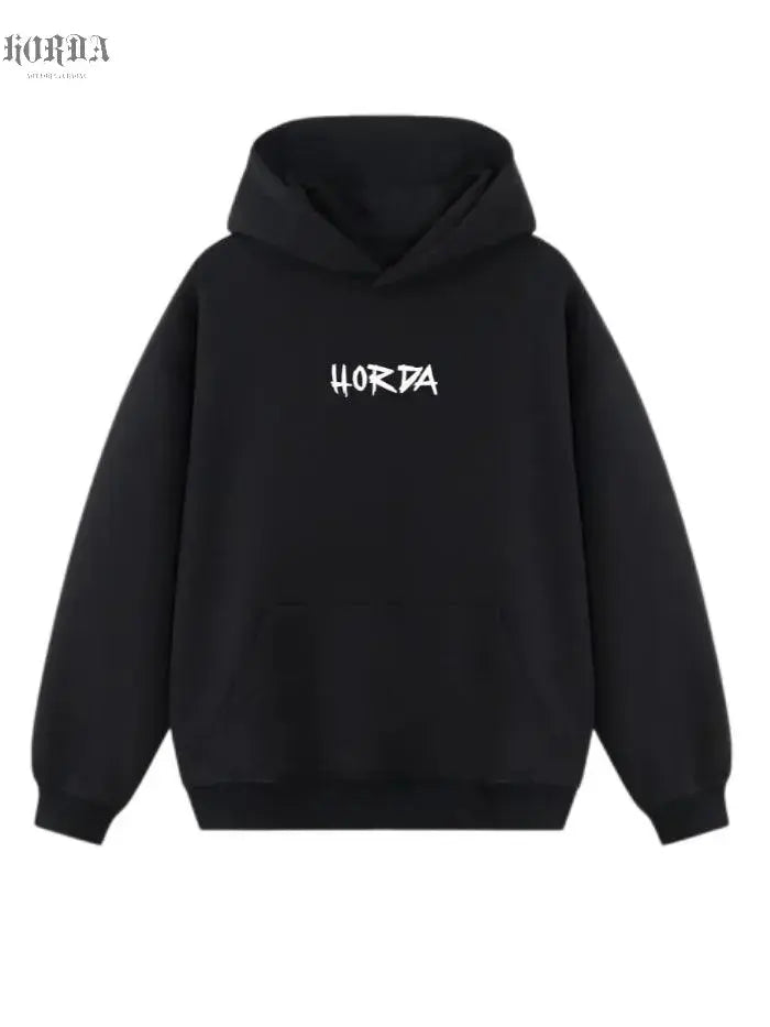 Felpa cappuccio nera 100% cotone life Oversize fit 460 grammi - Horda Brand Streetwear