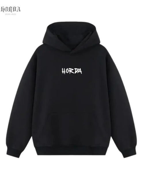 Felpa cappuccio nera 100% cotone life Oversize fit 460 grammi - Horda Brand Streetwear