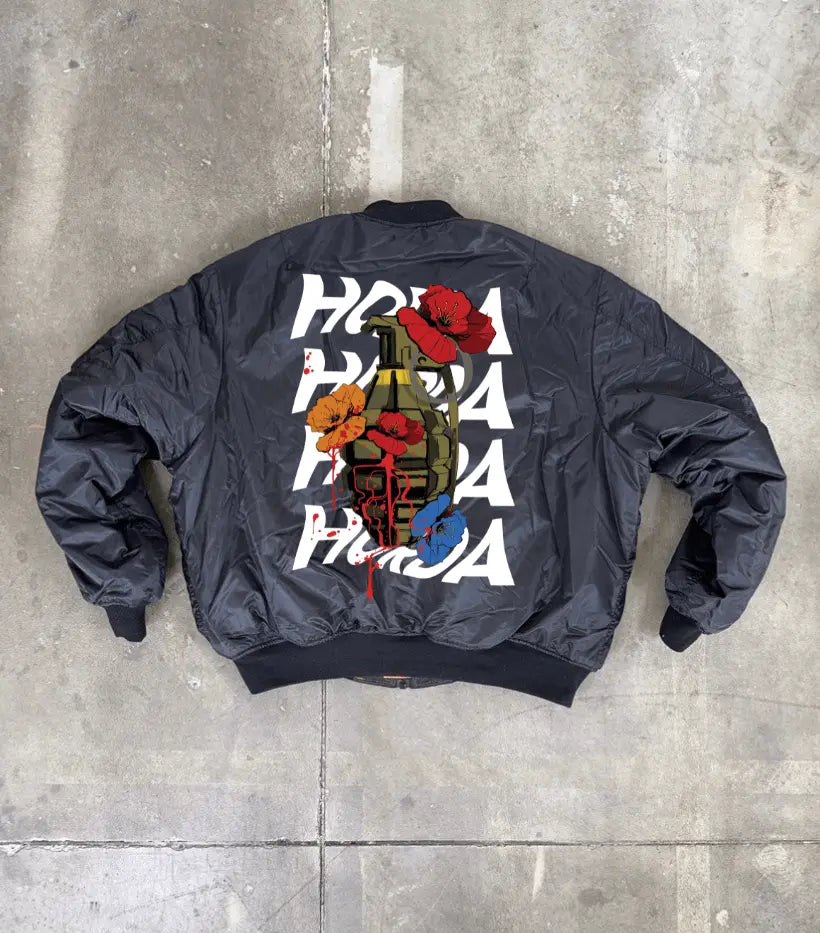 Bomber Militare Nero Horda Brand Bomb Horda Brand Streetwear