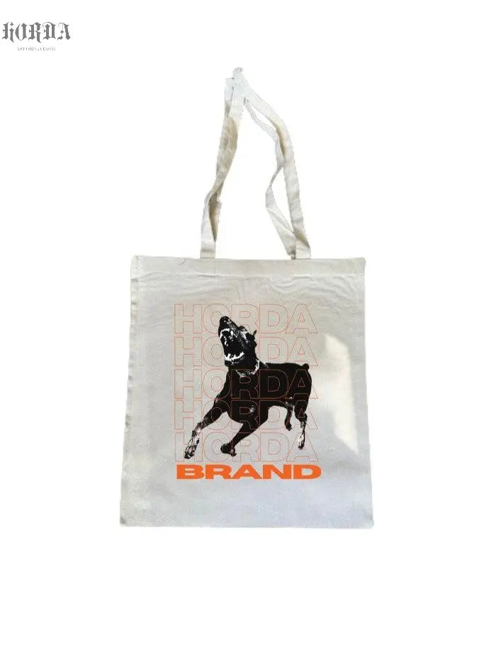 Borsa 100% cotone Dobermann arancione - Horda Brand Streetwear