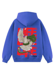 Felpa cappuccio Bluette 100% cotone Life Oversize fit 460 grammi - Horda Brand Streetwear