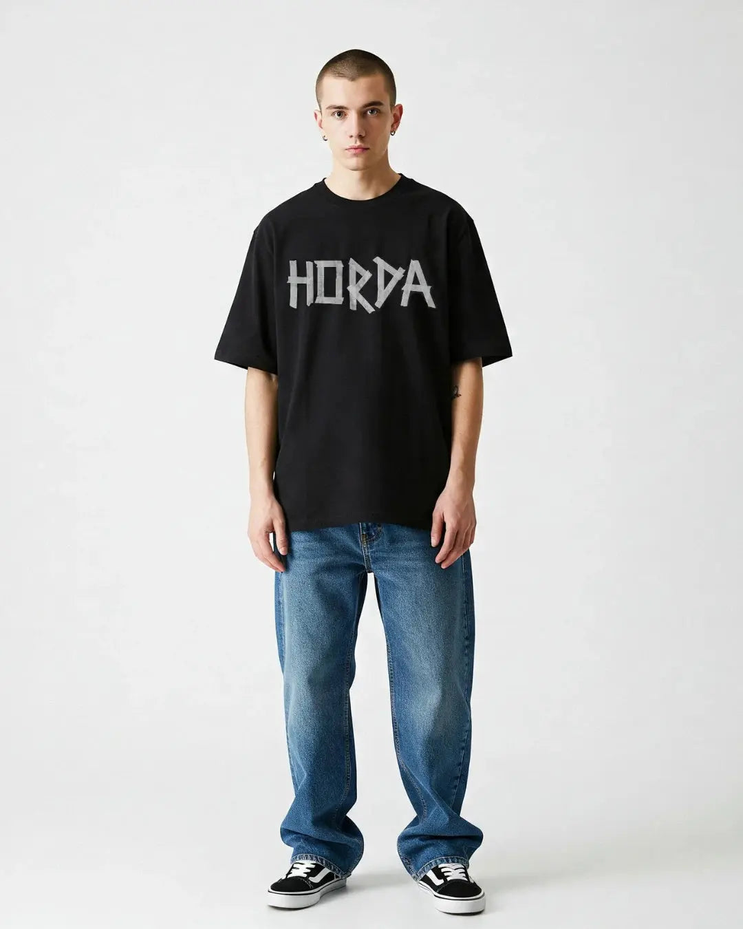 Boxy Fit T-shirt 100% Cotone "Taped" Horda Brand Streetwear