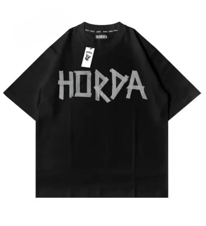 Boxy Fit T-shirt 100% Cotone "Taped" Horda Brand Streetwear