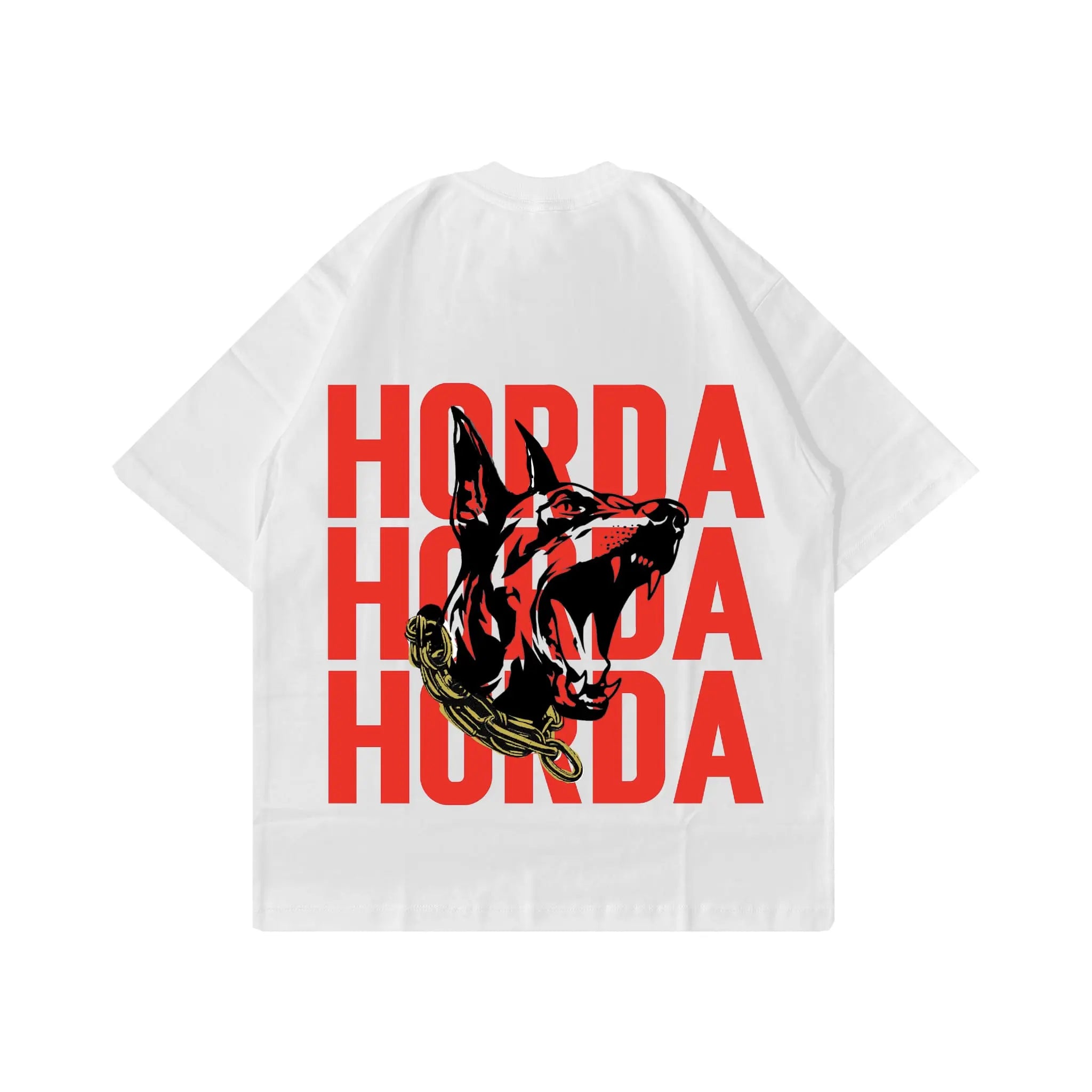 Boxy Fit T-shirt Bianca 100% Cotone Horda X3 Horda Brand Streetwear