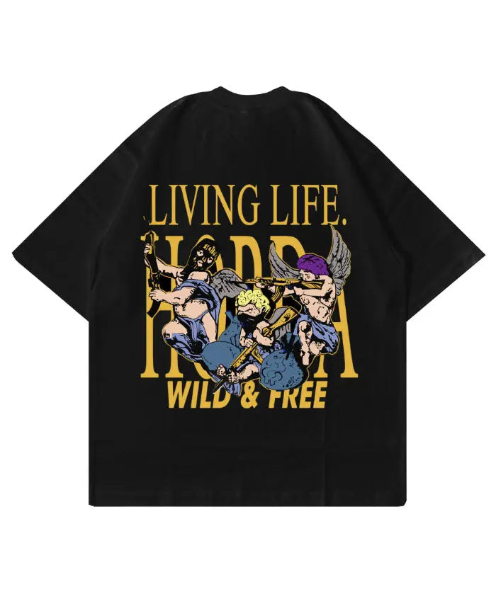 Boxy fit T-shirt 100% Cotone "Wild & Free" Horda Brand Streetwear