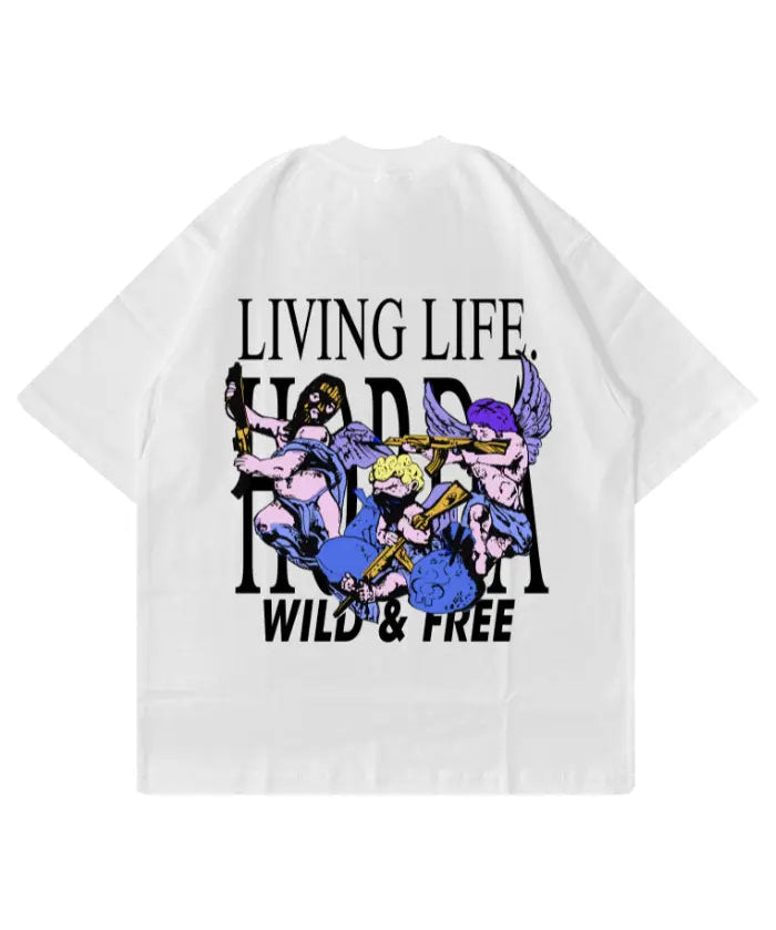 Boxy fit T-shirt 100% Cotone "Wild & Free" Horda Brand Streetwear