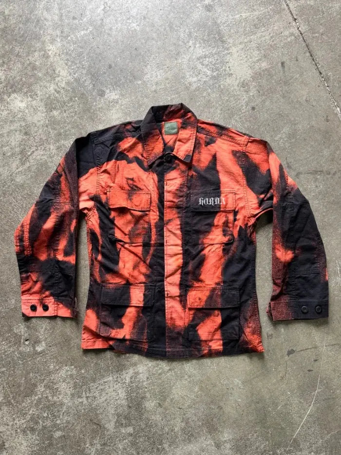 Camicia Militare Flame 100% cotone Ripstop Horda Brand Streetwear