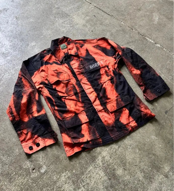 Camicia Militare Flame 100% cotone Ripstop Horda Brand Streetwear