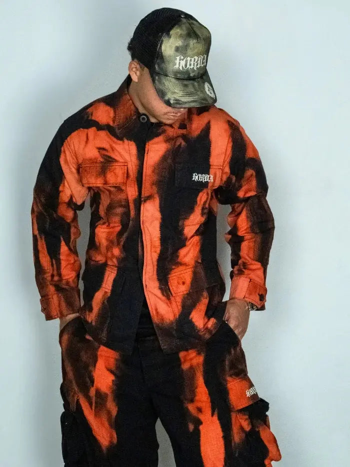 Camicia Militare Flame 100% cotone Ripstop Horda Brand Streetwear