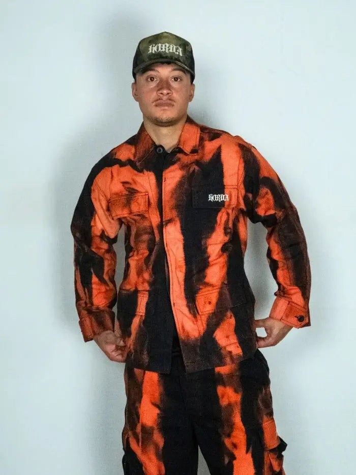 Camicia Militare Flame 100% cotone Ripstop Horda Brand Streetwear