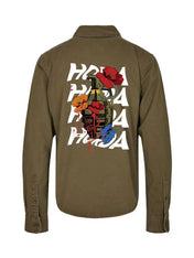 Camicia Militare Green Vintage Lavato Bomb - Horda Brand Streetwear