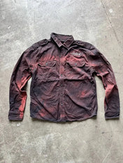 Camicia Militare Lavaggio a corrosione Nera Horda Brand Streetwear