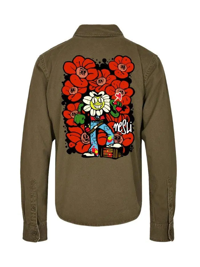 Camicia Military Green 100% Cotone in collaborazione tra Horda Brand & Nesli - Horda Brand Streetwear