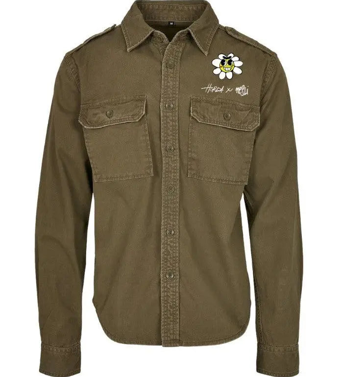Camicia Military Green 100% Cotone in collaborazione tra Horda Brand & Nesli - Horda Brand Streetwear