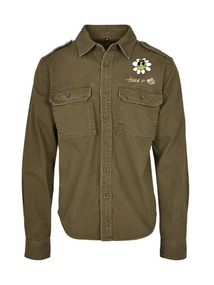 Camicia Military Green 100% Cotone in collaborazione tra Horda Brand & Nesli - Horda Brand Streetwear