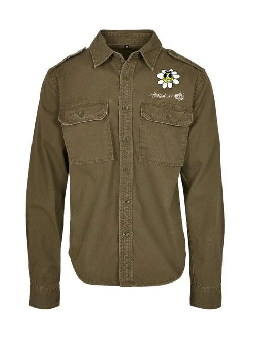 Camicia Military Green 100% Cotone in collaborazione tra Horda Brand & Nesli - Horda Brand Streetwear