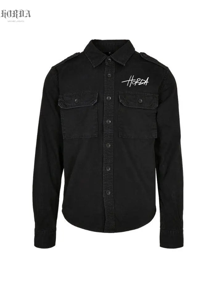 Camicia nero Vintage effetto lavato - Horda Brand Streetwear