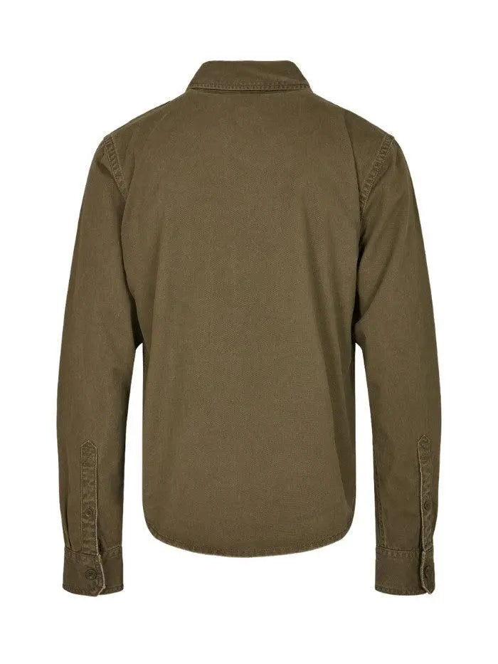 Camicia 100% cotone verde militare Vintage Lavato - Horda Brand Streetwear