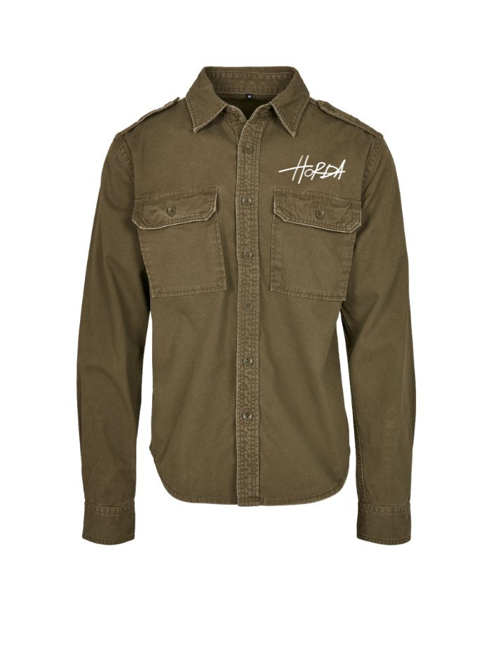 Camicia Horda Brand Bomb Military Green Vintage Lavato - Horda Brand