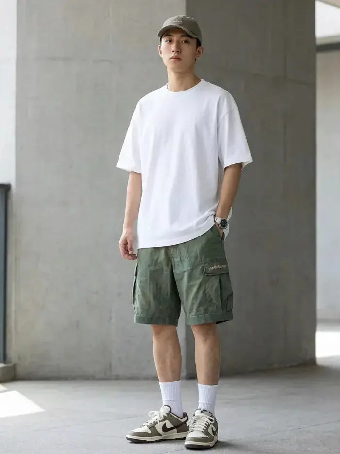 Cargo Shorts Green Washed Horda Brand