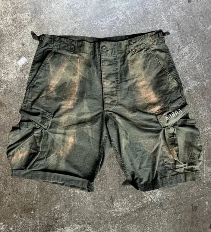 Cargo Shorts Green Whased Brush Horda Brand