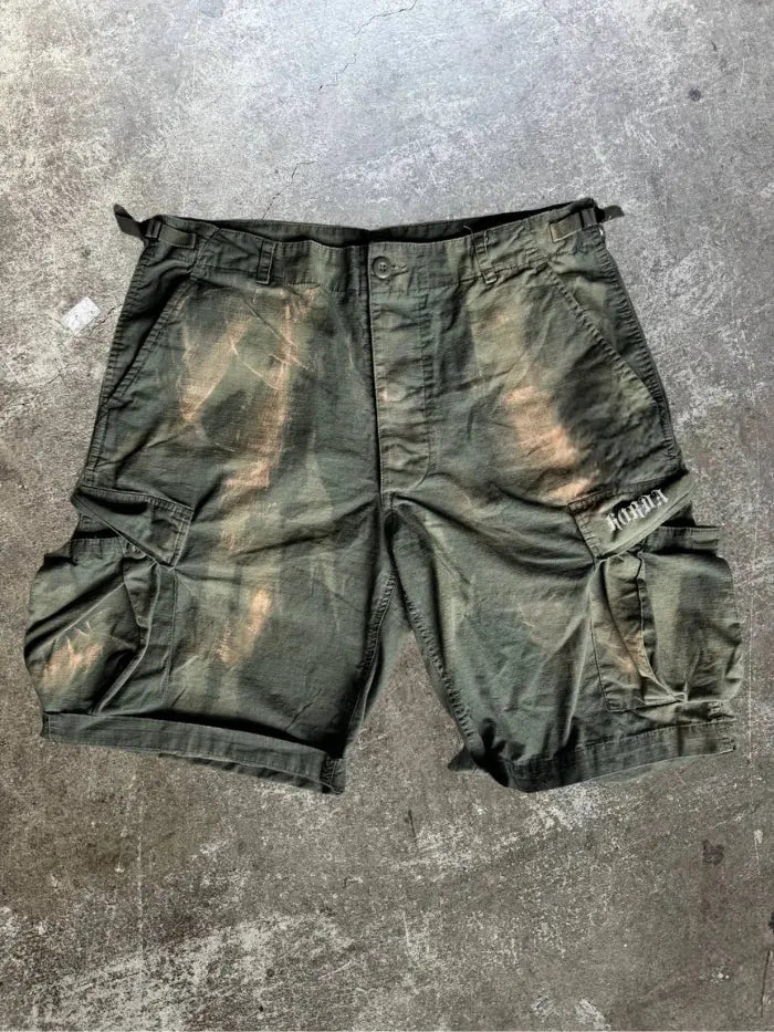 Cargo Shorts Green Whased Brush Horda Brand