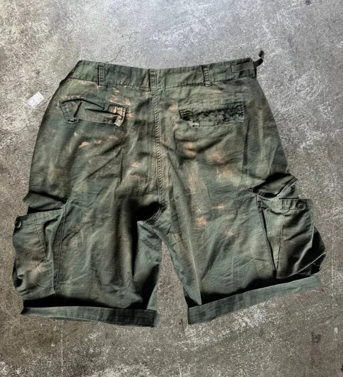Cargo Shorts Green Whased Brush Horda Brand