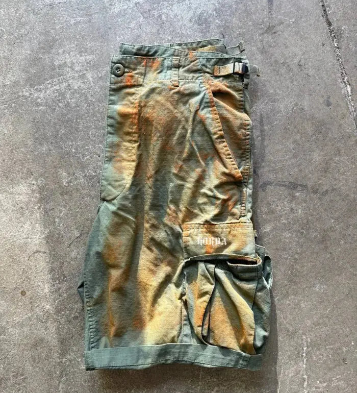 Cargo Shorts Green Whased Brush Horda Brand