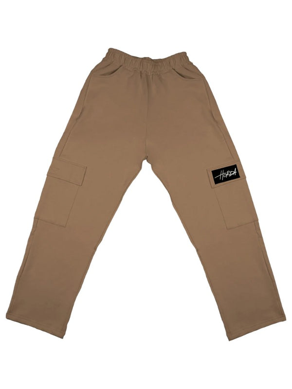 Cargo Sweatpant in 100% Cotone Cammello