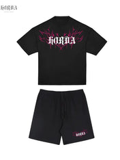 Combo T-shirt Lightining Purple e Shorts Basic 100% Cotone Horda Brand Streetwear