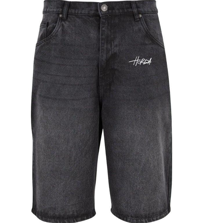 Denim Shorts Over Black Washed - Horda Brand Streetwear