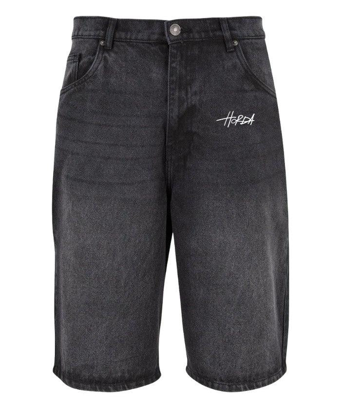 Denim Shorts Over Black Washed - Horda Brand Streetwear