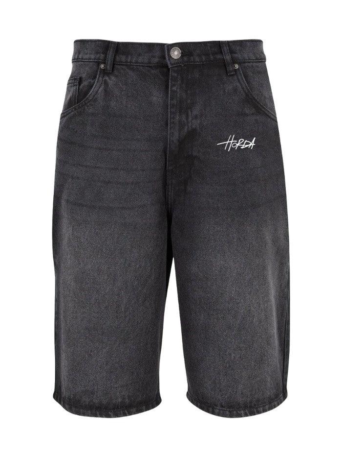 Denim Shorts Over Black Washed - Horda Brand Streetwear