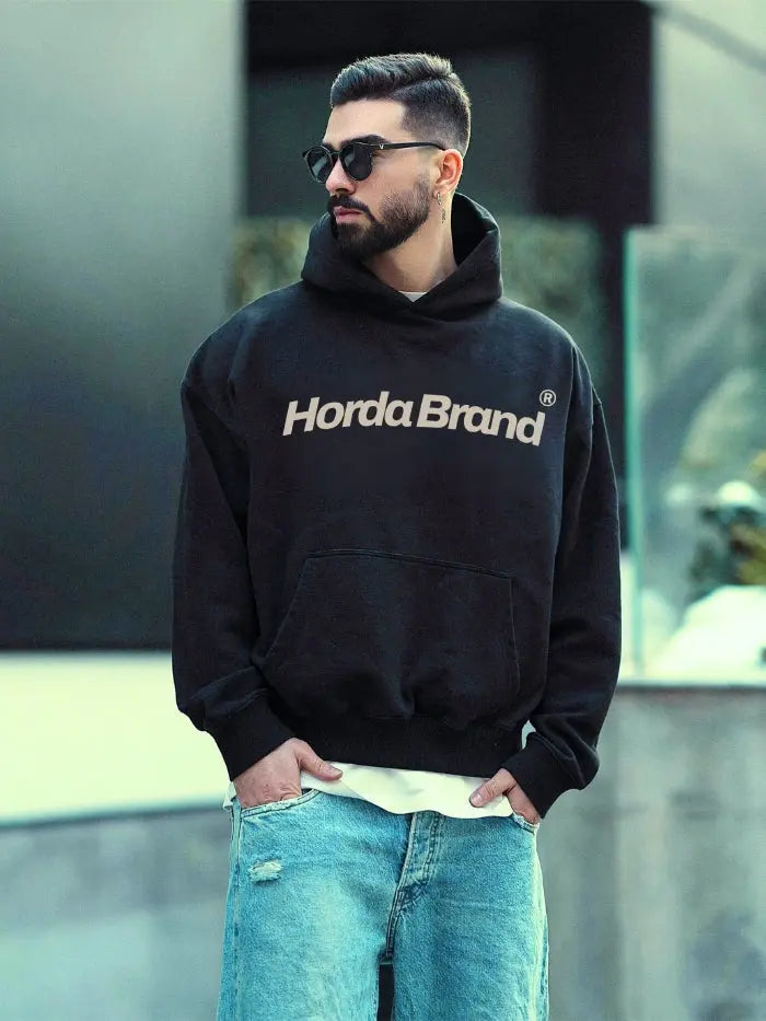 Felpa Boxy Fit 380g in Cotone Premium – HORDA Streetwear Made in Italy Horda Brand Streetwear