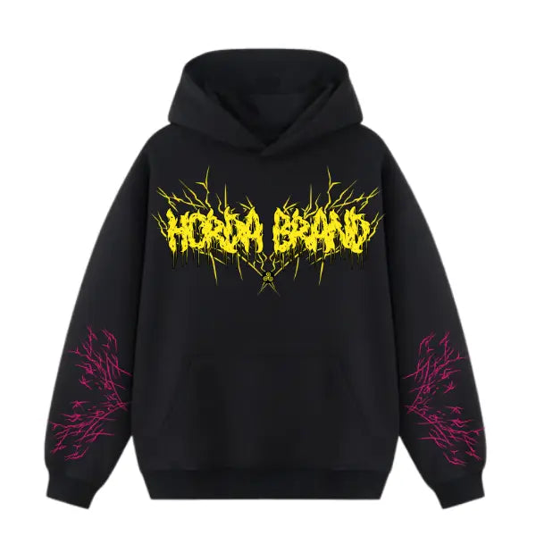 Felpa Boxy Fit con Cappuccio 100% cotone Premium "Lightning" Boxy Fit Horda Brand Streetwear