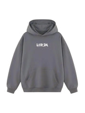 Felpa con cappuccio 100% Cotone Grigio War Oversize Fit - Horda Brand Streetwear