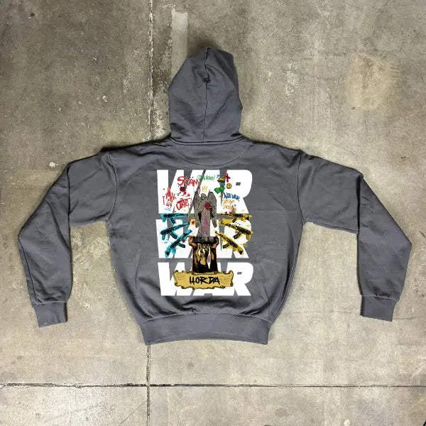 Felpa Boxy Fit con cappuccio 100% Cotone War 460 grammi Horda Brand Streetwear