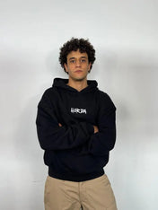 Felpa con cappuccio 100% Cotone Nero War Oversize Fit - Horda Brand Streetwear