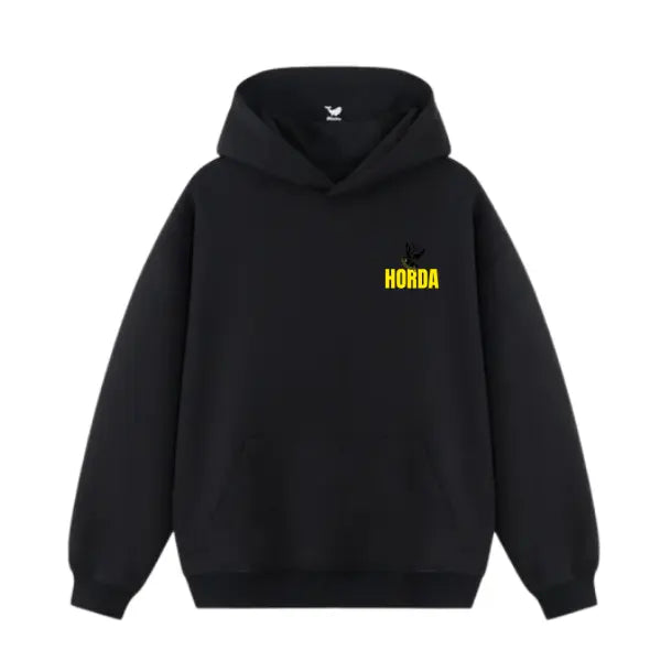 Felpa Boxy Fit con cappuccio 100% Cotone "Dobermann Yellow" Boxy Fit Horda Brand Streetwear