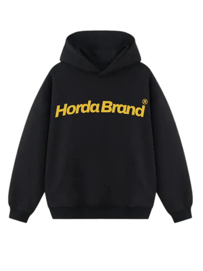 Felpa Nera con Cappuccio Soldi e Paura | Boxy Fit Made in Italy Horda Brand