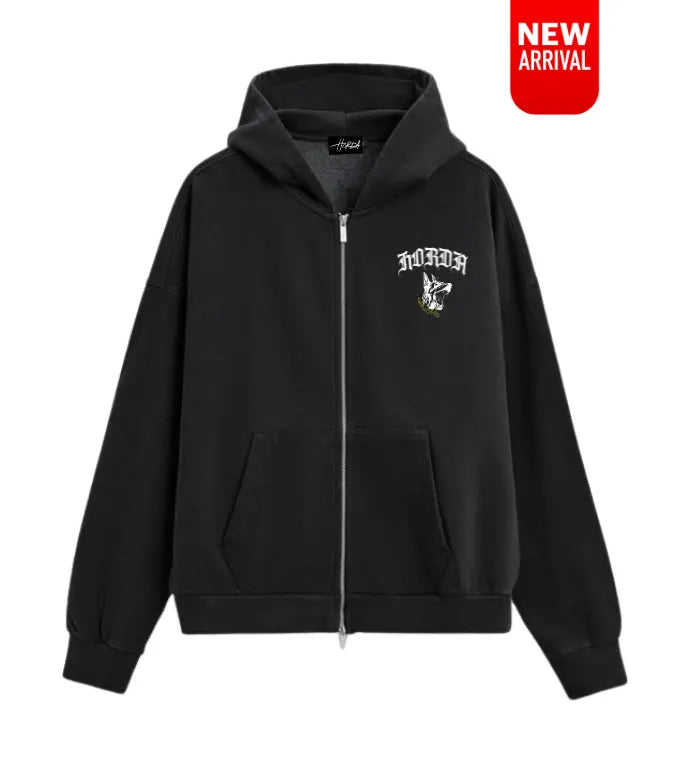 Felpa Zip 100% Cotone Gotic Horda Brand Streetwear