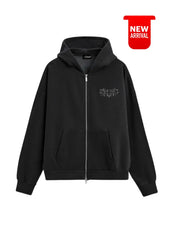 Felpa Zip 100% Cotone Metal Gotic Horda Brand Streetwear